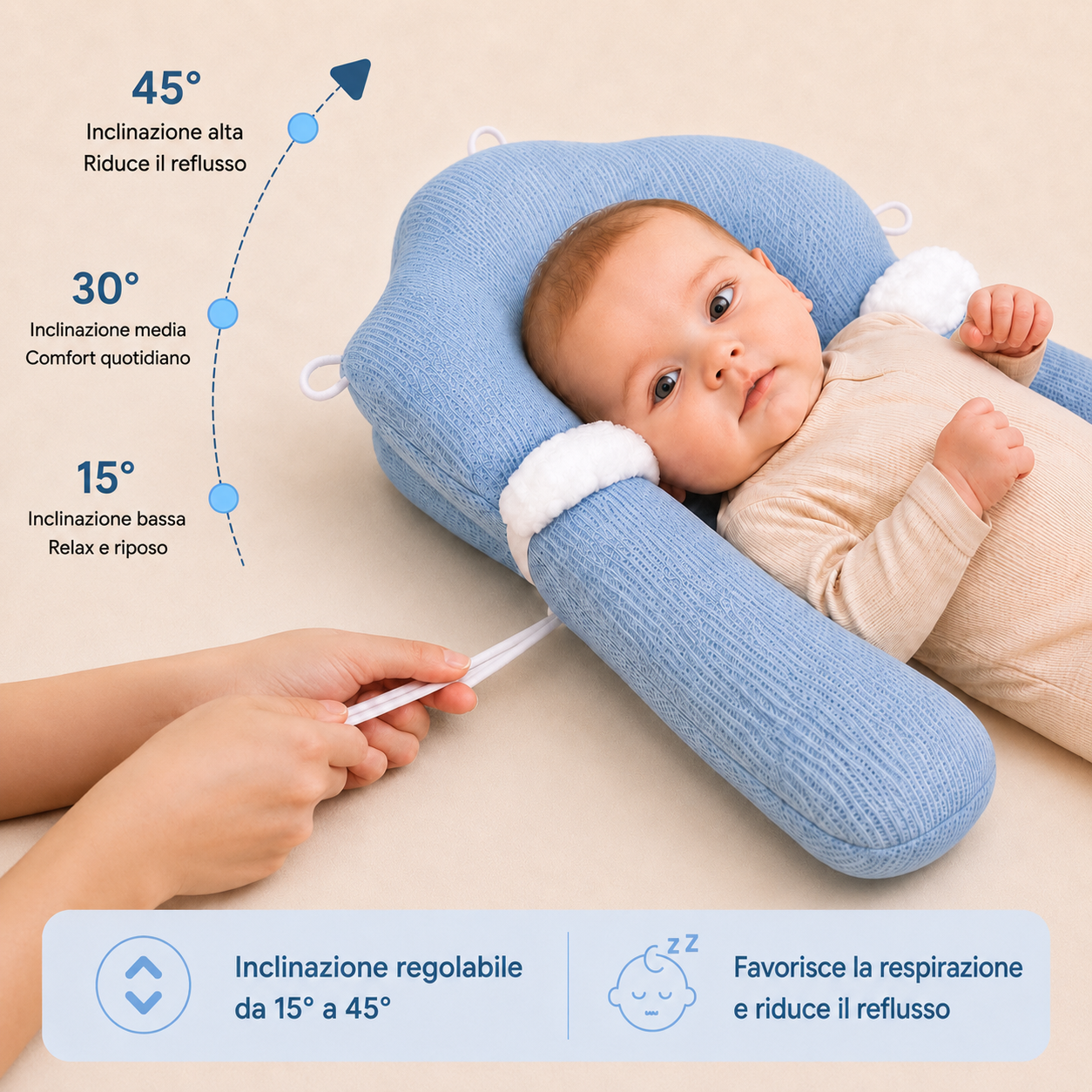 Nurea Nido Ergo - Cuscino ergonomico regolabile